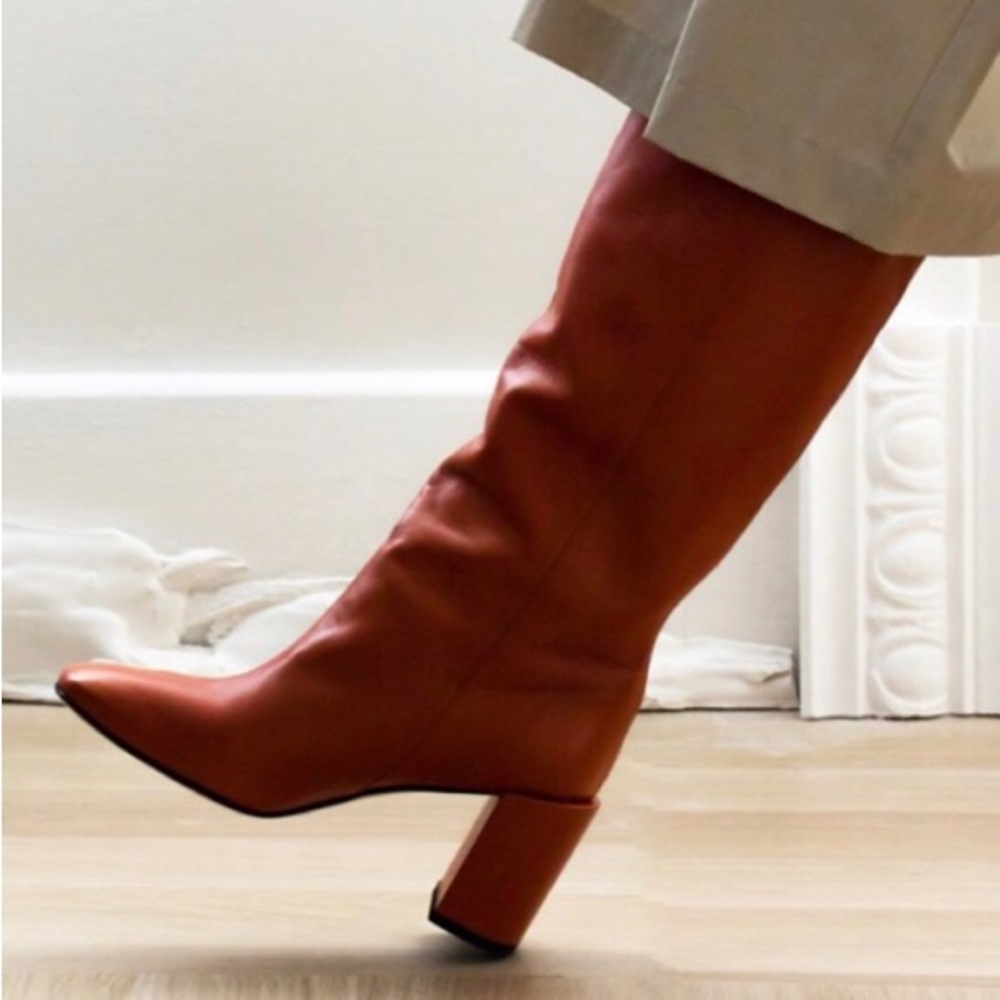 Dear Frances Bucket Boot in Burnt Red Size 8